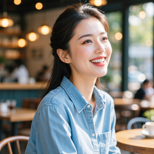 三十岁左右女性客户头像，穿休闲服装，正面微笑表情，柔和室内光线